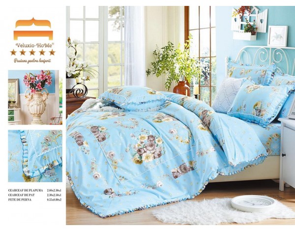 Lenjerie cu volanase si broderie 4 piese GM01 Lenjerie cu volanase si broderie 4 piese GM01